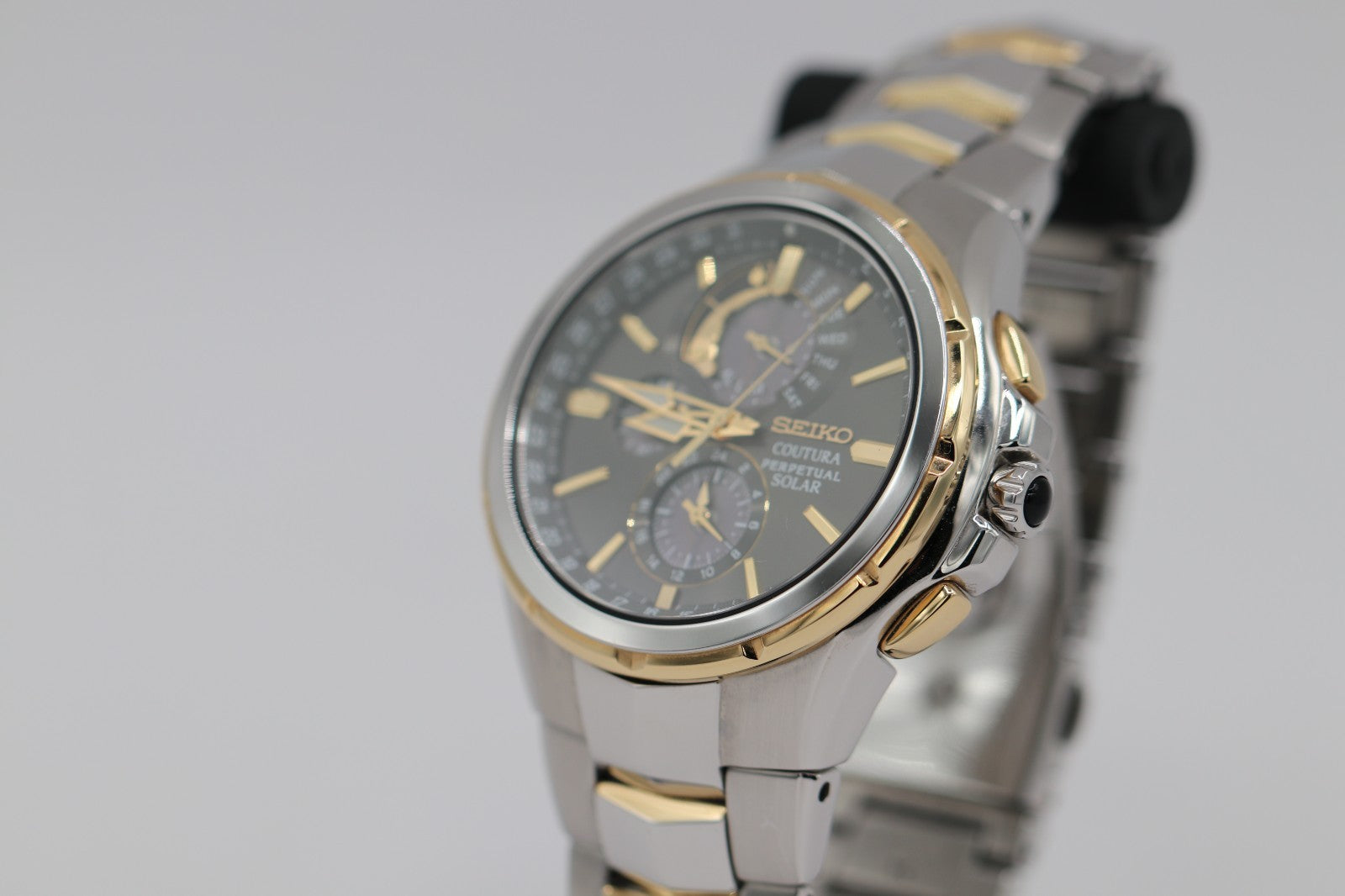 Men's Seiko Coutura Perpetual Chronograph Two Tone Watch SSC376