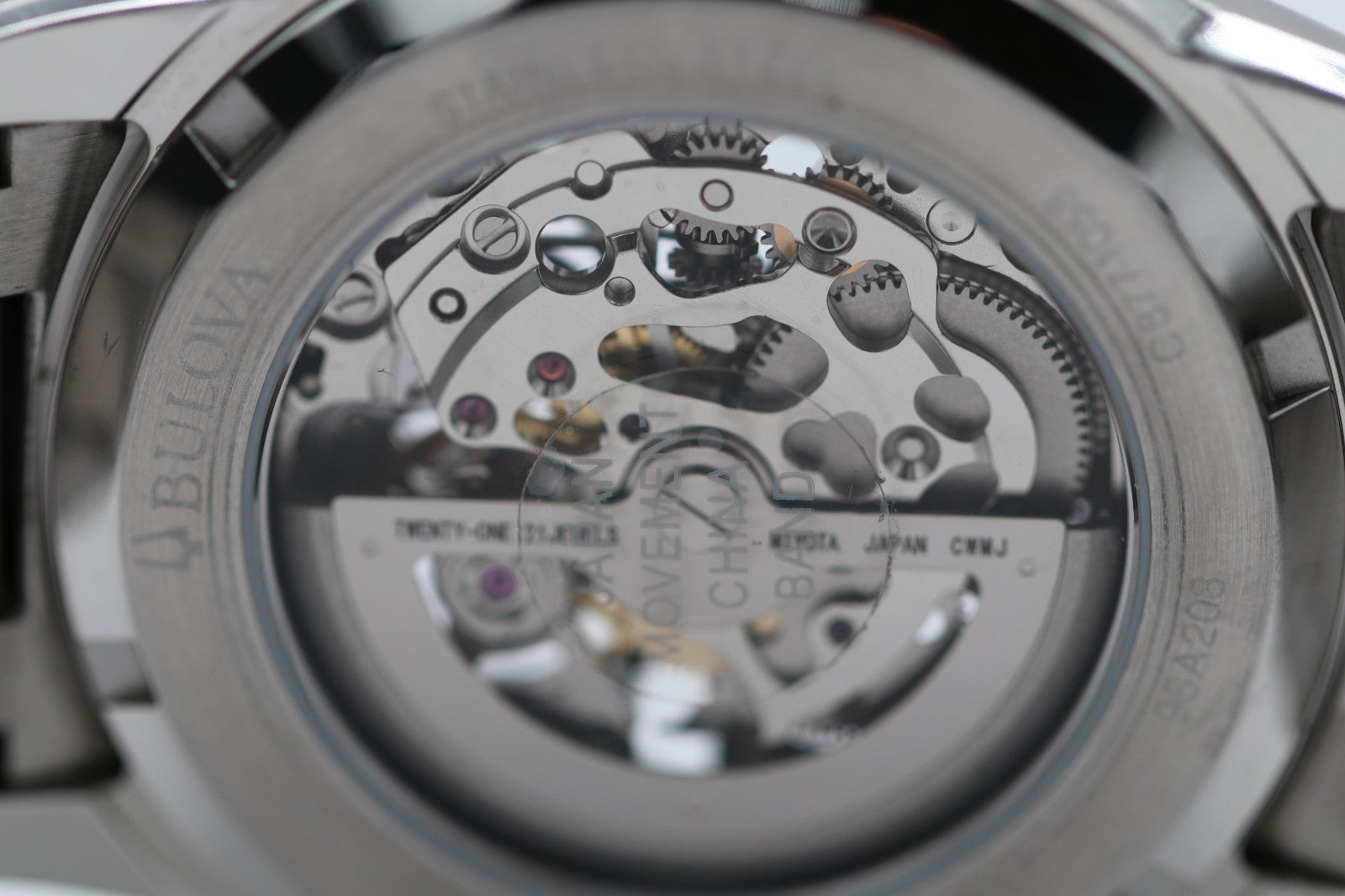 Bulova Classic BUL 96A208 Automatic SS Skeleton 21 Jewels Men's Watch