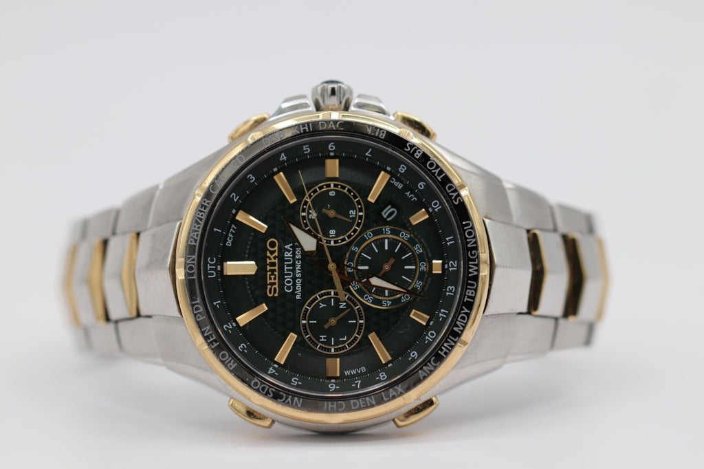 Seiko Coutura SSG022 Radio Sync Solar Chronograph 10 ATM 45.5mm Men's Watch