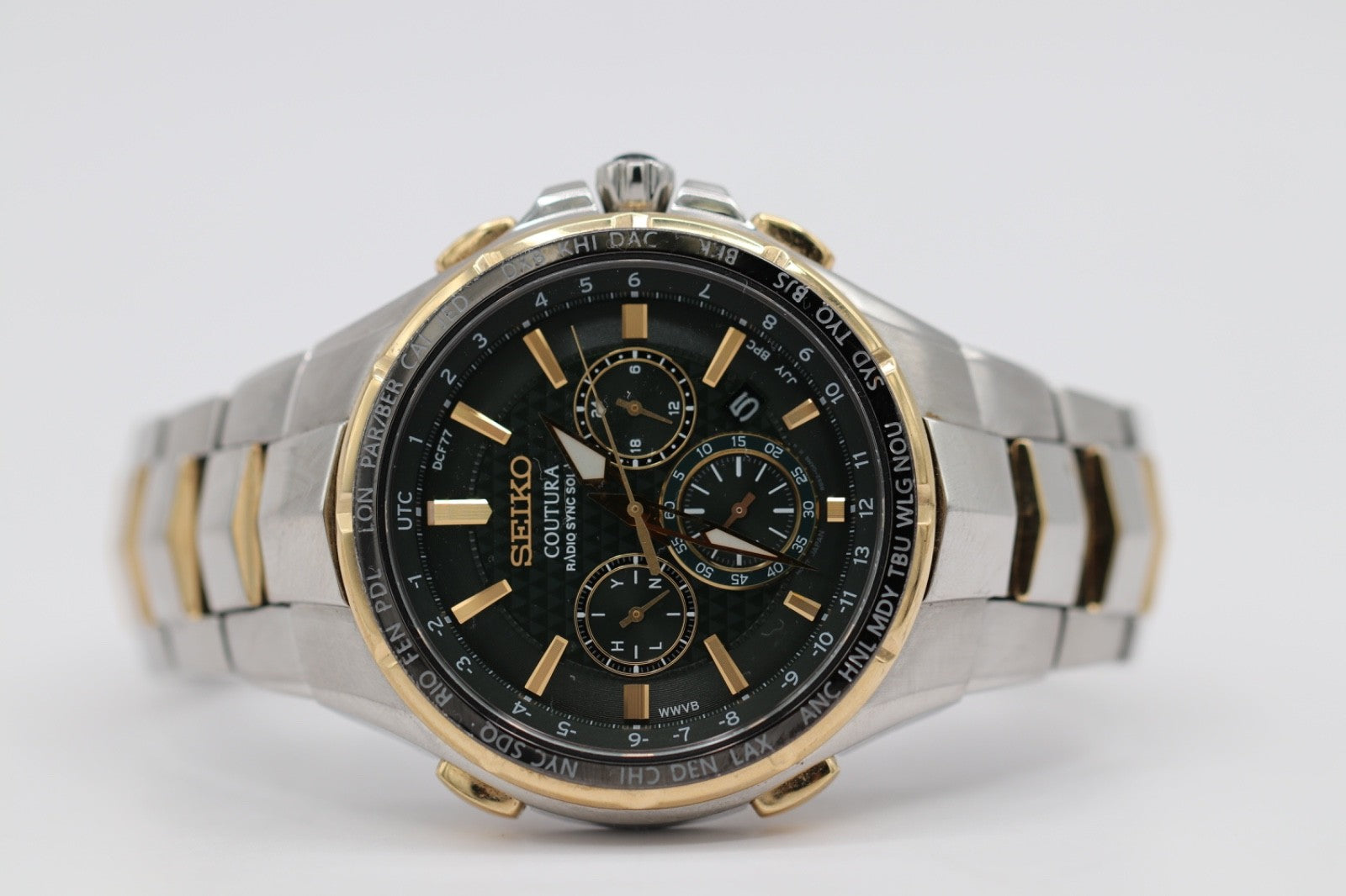 Seiko Coutura SSG022 Radio Sync Solar Chronograph 10 ATM 45.5mm Men's Watch