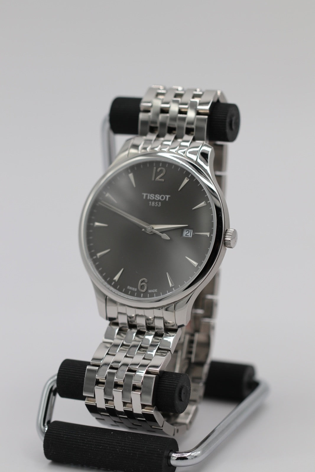 Tissot Tradition 42mm Steel Black Dial Men Quartz Watch T063.610.11.067.00