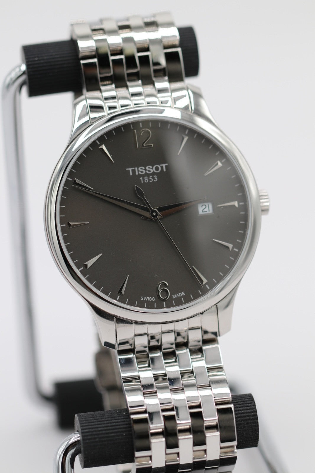 Tissot Tradition 42mm Steel Black Dial Men Quartz Watch T063.610.11.067.00