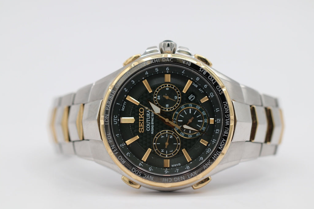 Seiko Coutura SSG022 Radio Sync Solar Chronograph 10 ATM 45.5mm Men's Watch