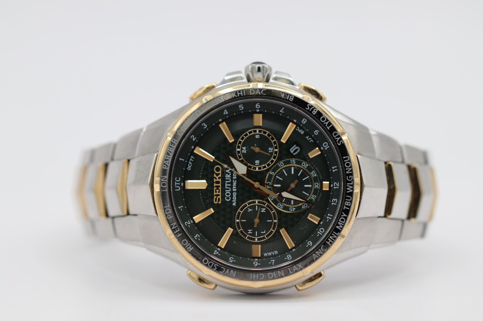 Seiko Coutura SSG022 Radio Sync Solar Chronograph 10 ATM 45.5mm Men's Watch