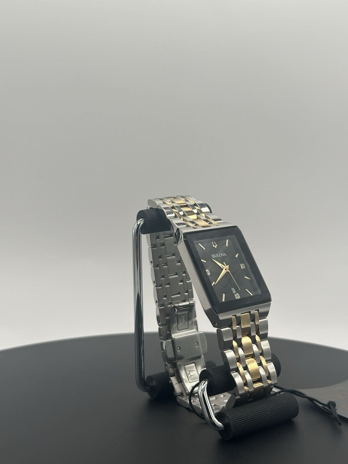 BULOVA 98D153 Diamond Stainless Steel Gold & Silver Tone Date Men's Watch