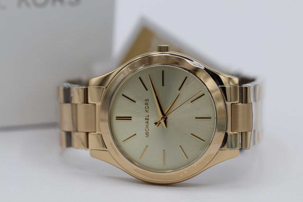 Michael Kors Slim Runway 42 mm SS Case Women's Gold-Tone Watch MK3179