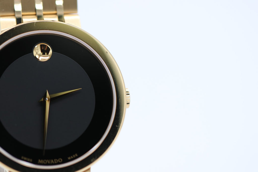 Movado Esperanza Museum 39mm Steel Black Dial Quartz Mens Watch 0607059