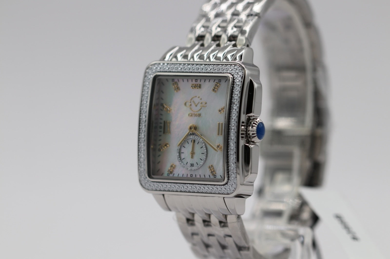 GV2 by Gevril Women's Watch 9258B Swiss Quartz Mother of Pearl Dial Silver Steel