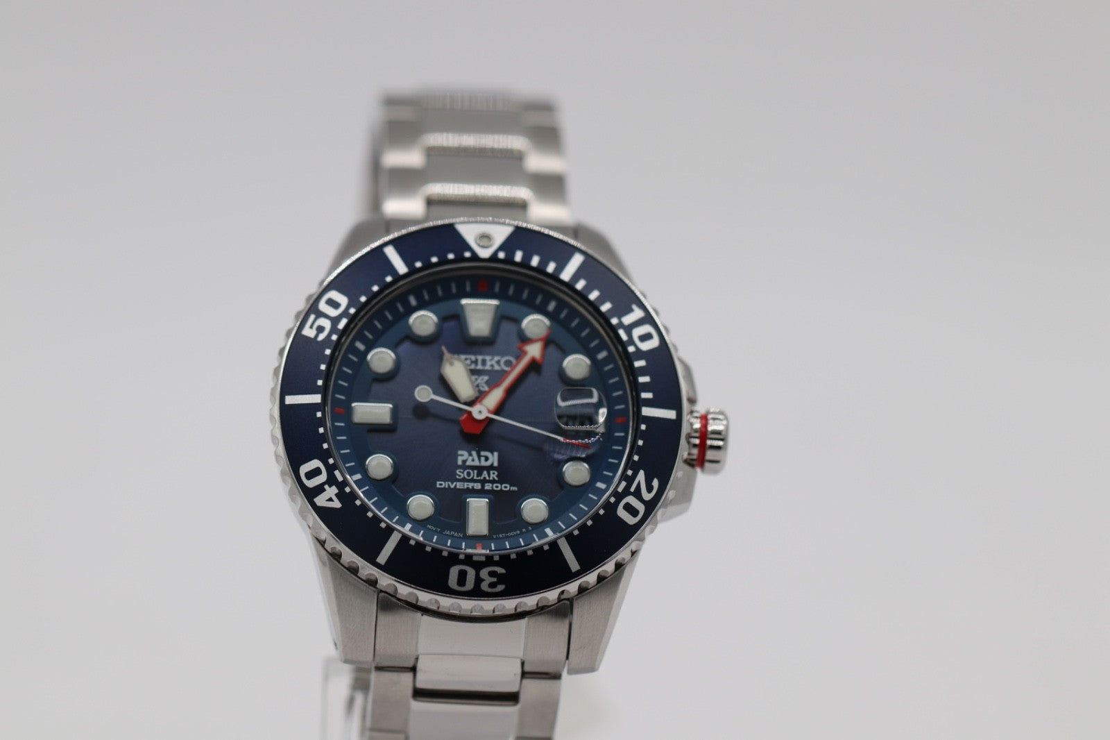 Seiko SNE549 Prospex Mens Watch Silver-Tone 43.5Mm Stainless Steel Blue Dial 