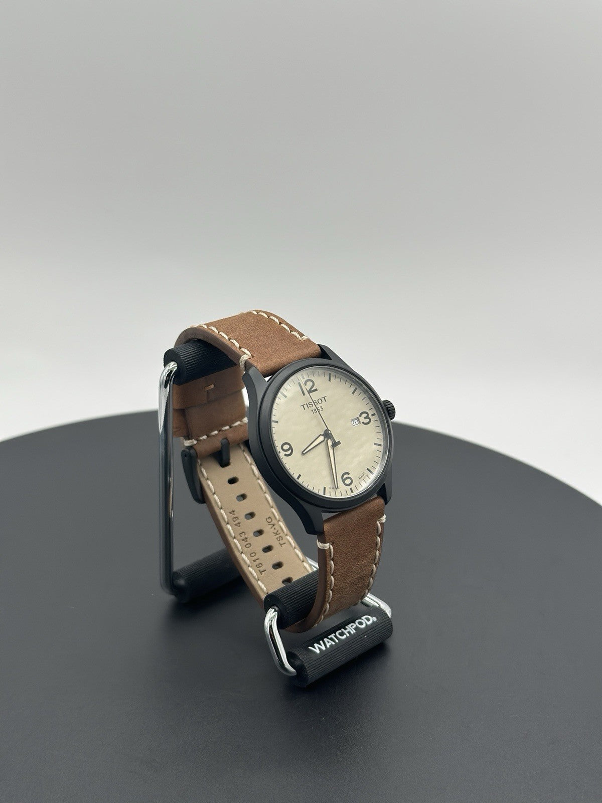 Tissot Mens Gent XL 316L 42mm Black Stainless Steel Case Brown Leather Strap