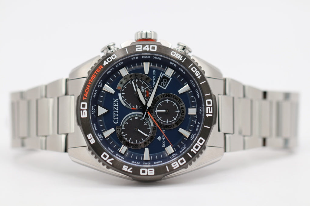 Citizen Eco-Drive CB5034-58L Men's 45mm Atomic S/Steel Chrono Watch