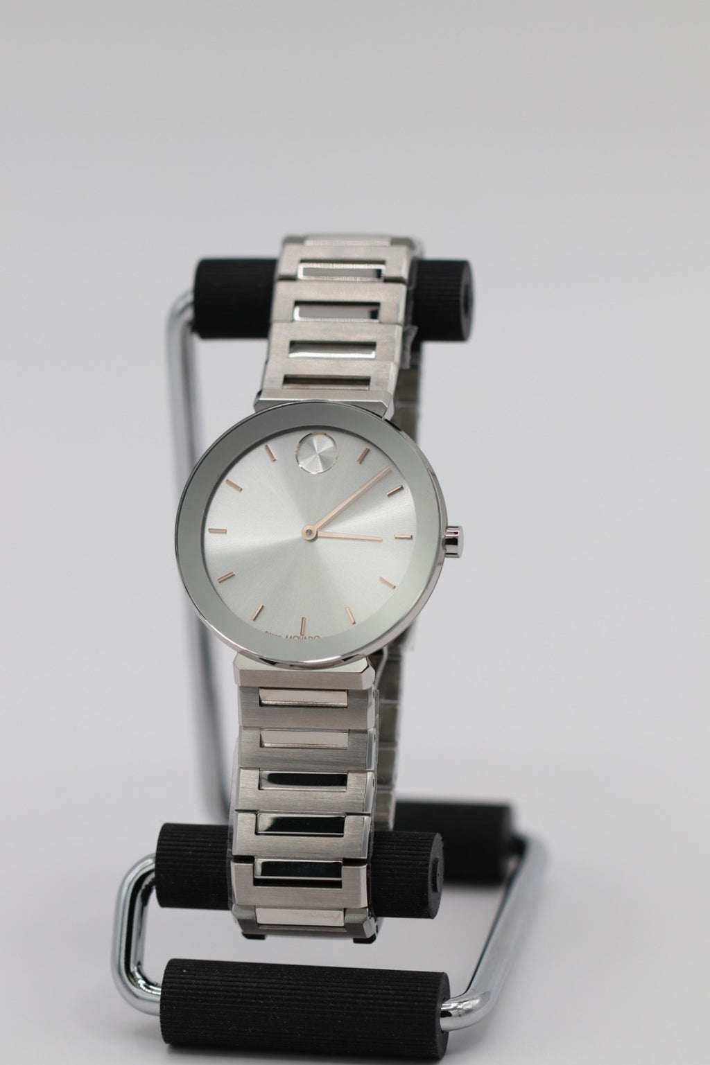 NEW Movado BOLD Horizon 3601090 Silver Dial Stainless Steel 34MM Ladies Watch