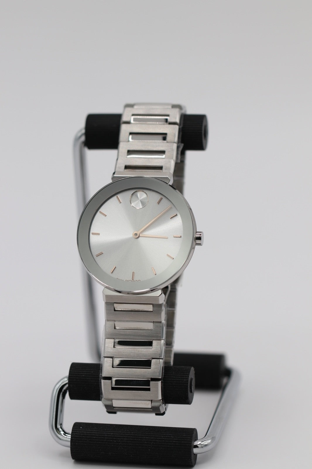 NEW Movado BOLD Horizon 3601090 Silver Dial Stainless Steel 34MM Ladies Watch