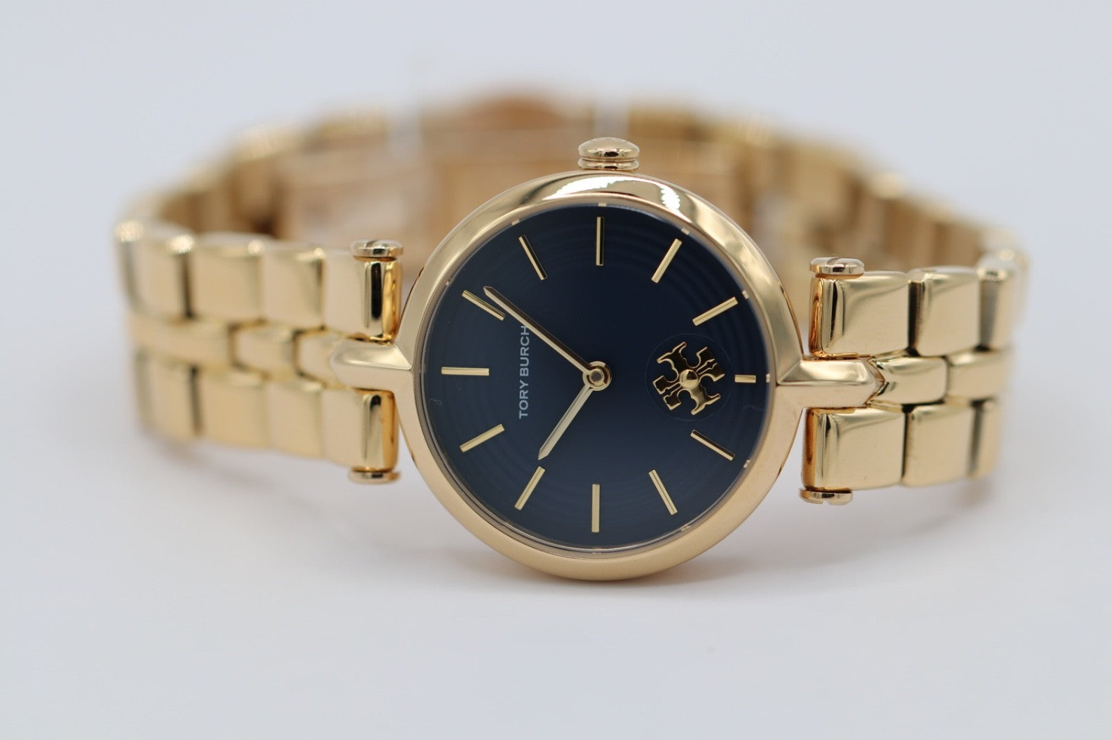 TORY BURCH KIRA BLUE TBW2043 GOLD TONE BRACELET LADIES WATCH 30MM BRAND NEW