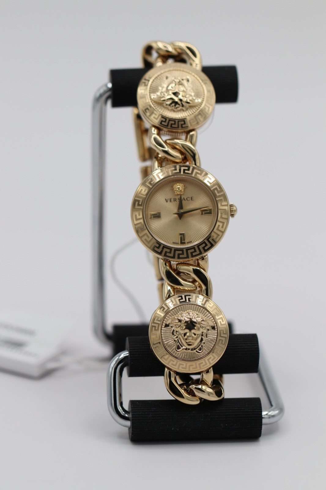 Versace Womens Stud Icon Gold 26mm Bracelet Fashion Watch