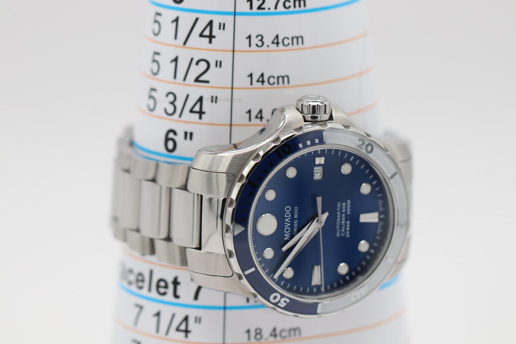 Movado Series 800 Automatic 42mm Blue Dial Stainless Steel Watch 2600158