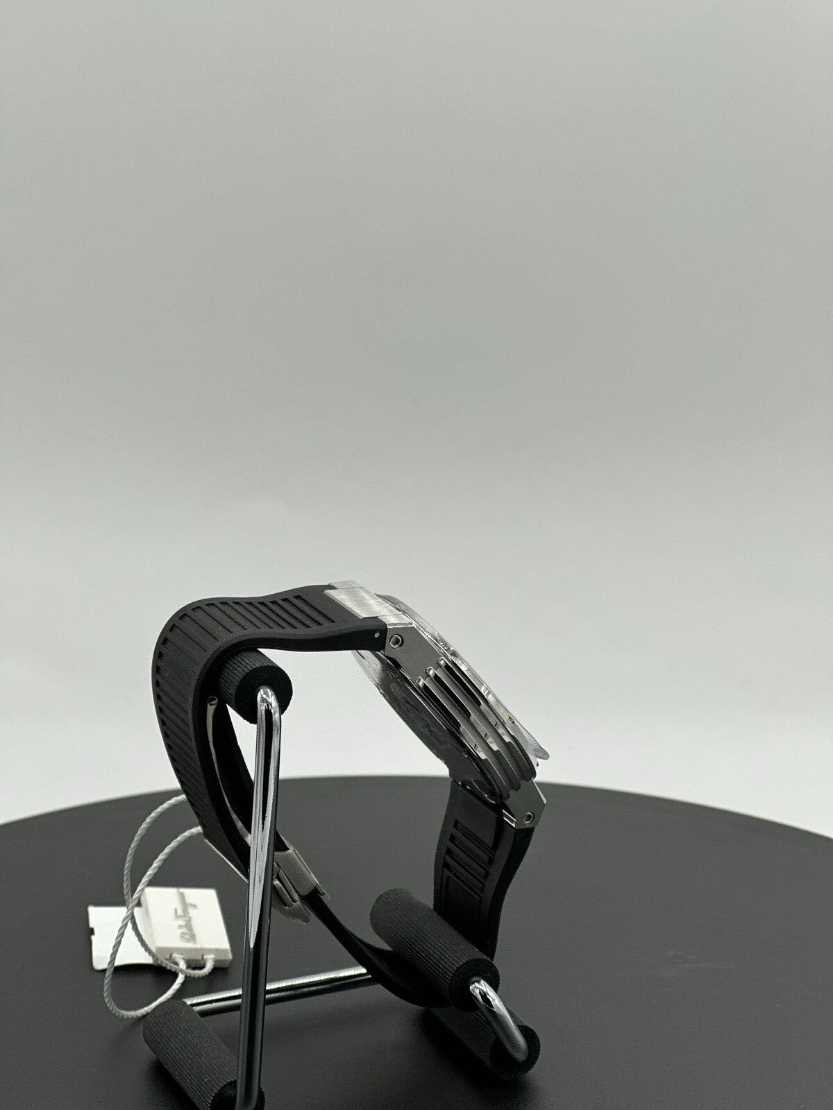 Salvatore Ferragamo F-80 44 mm Silver Stainless Steel with Black Rubber $1,195