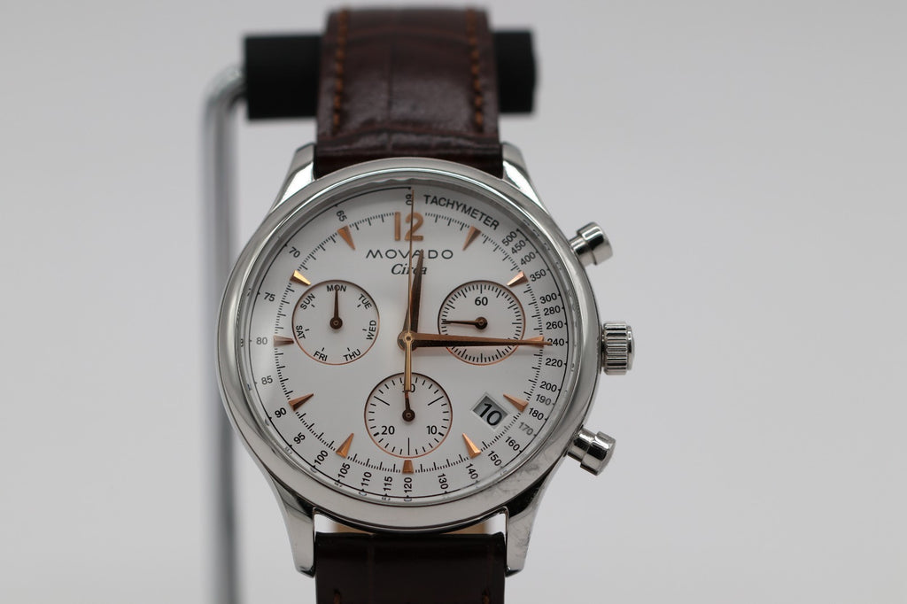Movado Heritage Series Circa Chronograph Quartz White Dial Men's Watch 3650108
