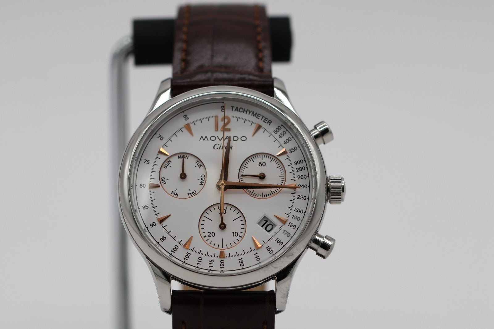 Movado Heritage Series Circa Chronograph Quartz White Dial Men's Watch 3650108
