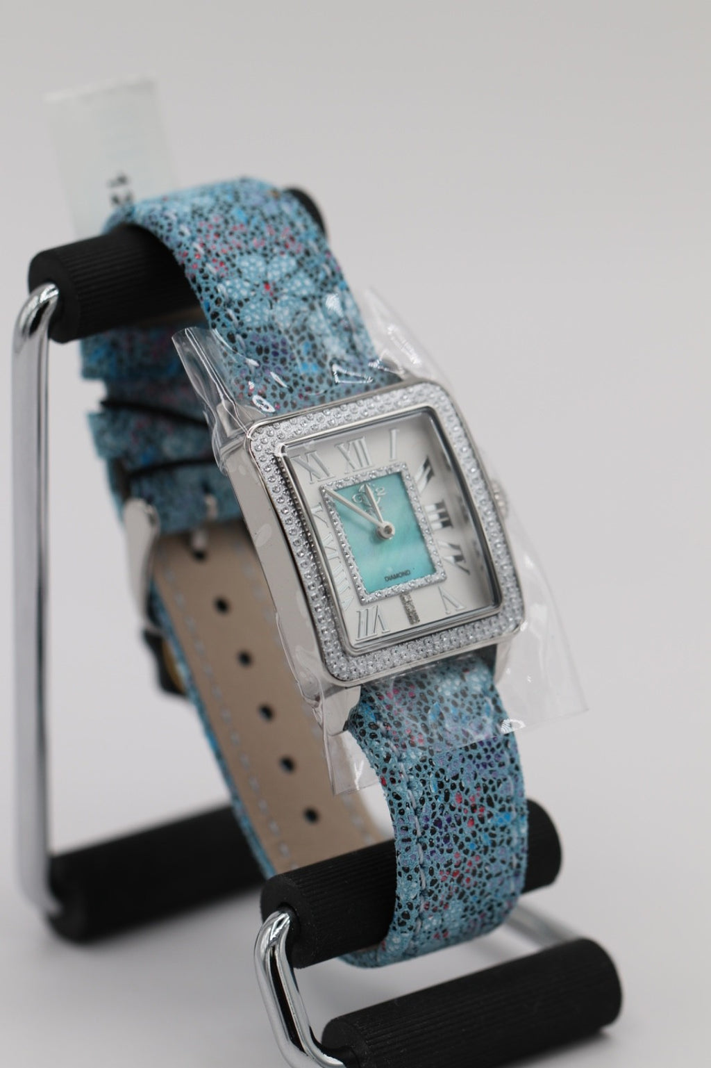 GV2 by Gevril Women's 12309F Padova Floral Blue MOP Dial Swiss Quartz Watch