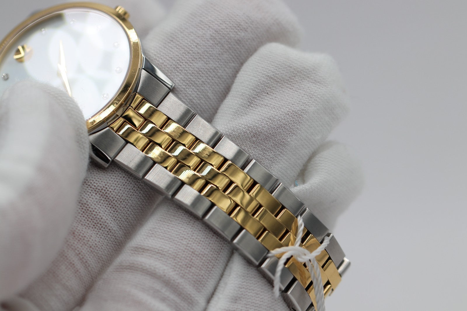 Movado Women's Watch 0607630 Mother of Pearl Diamond Swiss Quartz Two Tone Steel