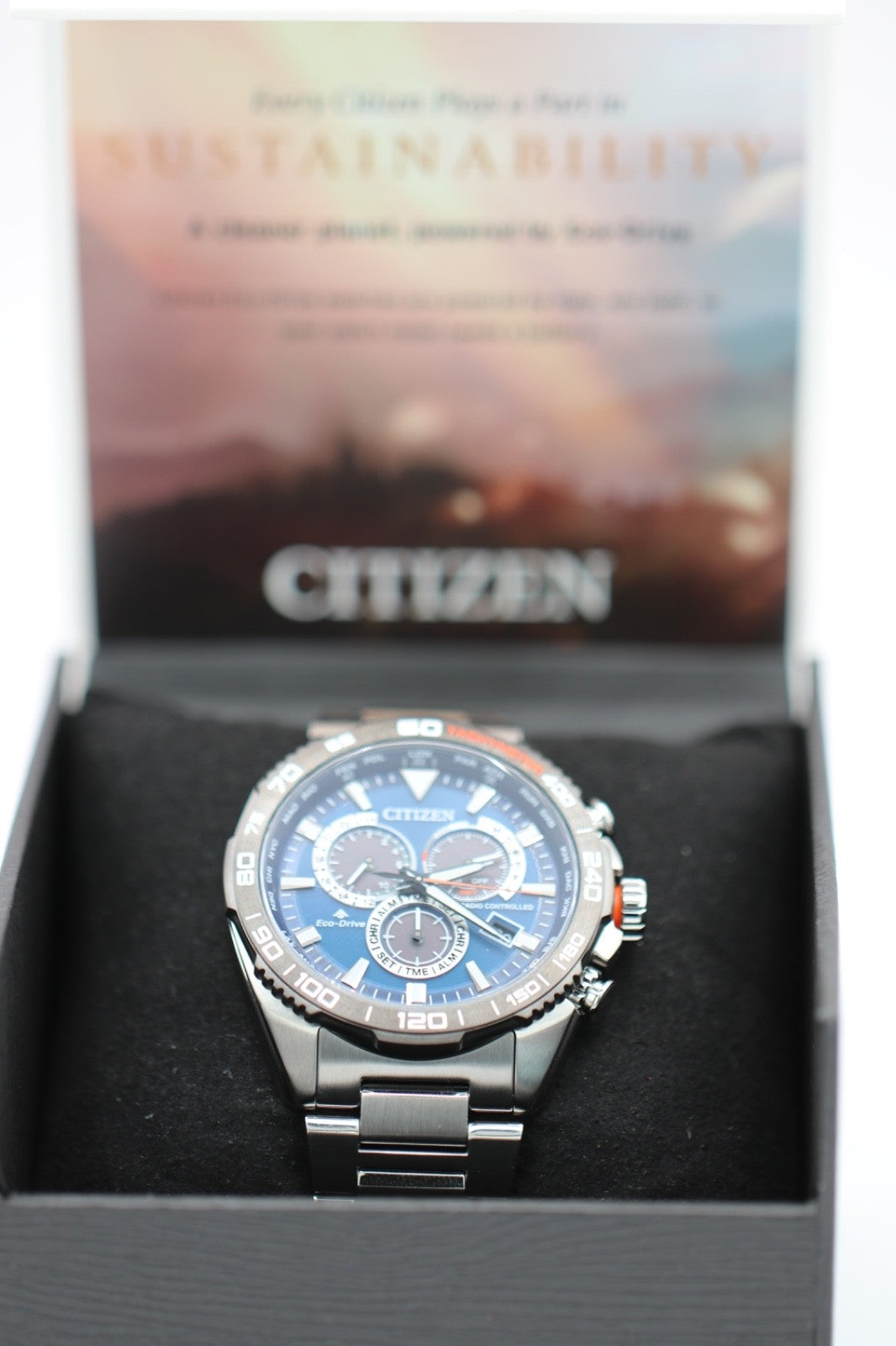 Citizen Eco-Drive CB5034-58L Men's 45mm Atomic S/Steel Chrono Watch