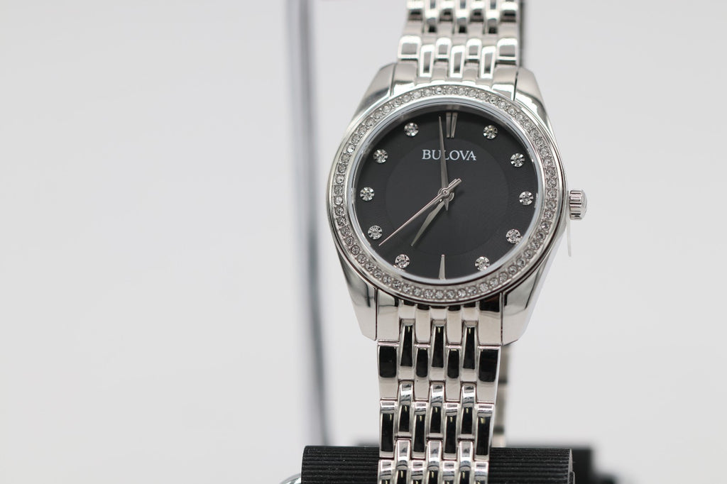 Bulova Ladies  Classic Crystal 31mm Stainless Steel Quartz Watch 96L317
