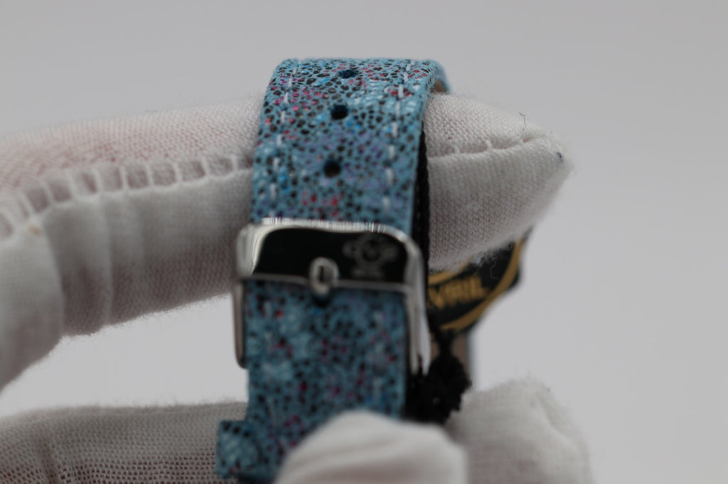 GV2 by Gevril Women's 12309F Padova Floral Blue MOP Dial Swiss Quartz Watch