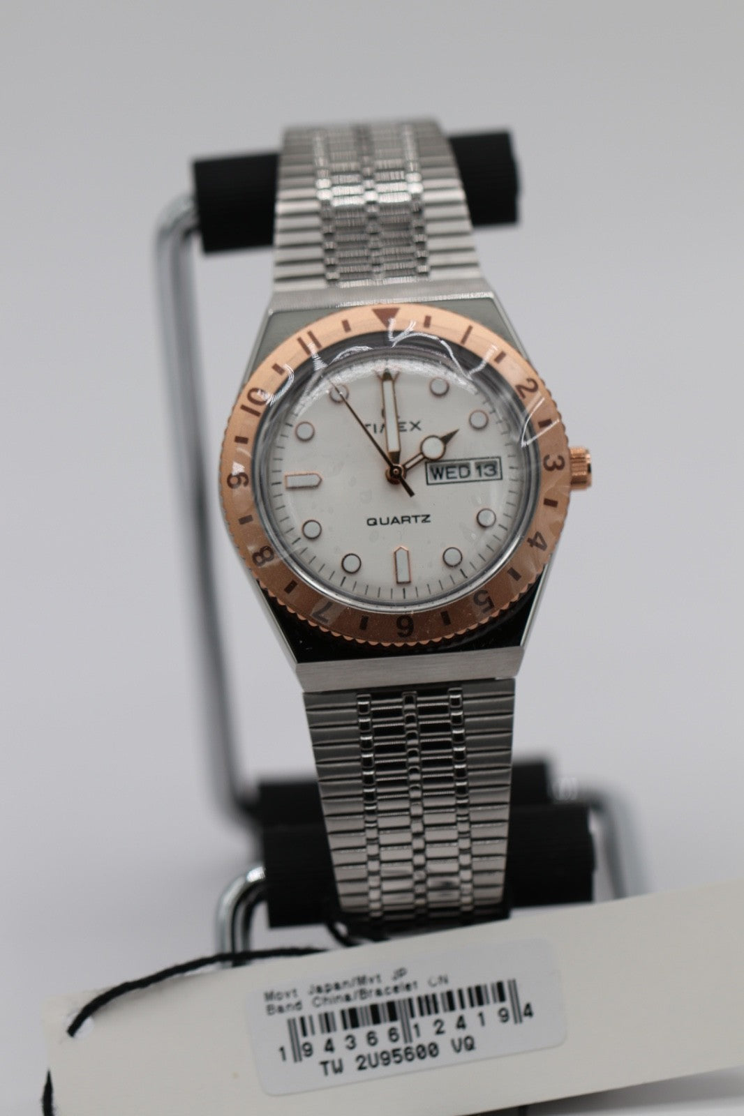 Timex Q 36mm Stainless Steel Bracelet Silver/White Women's Watch TW2U95600VQ