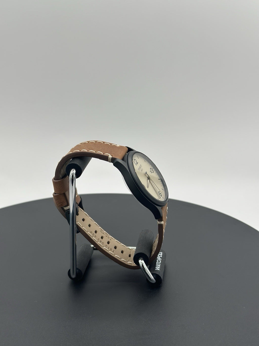 Tissot Mens Gent XL 316L 42mm Black Stainless Steel Case Brown Leather Strap