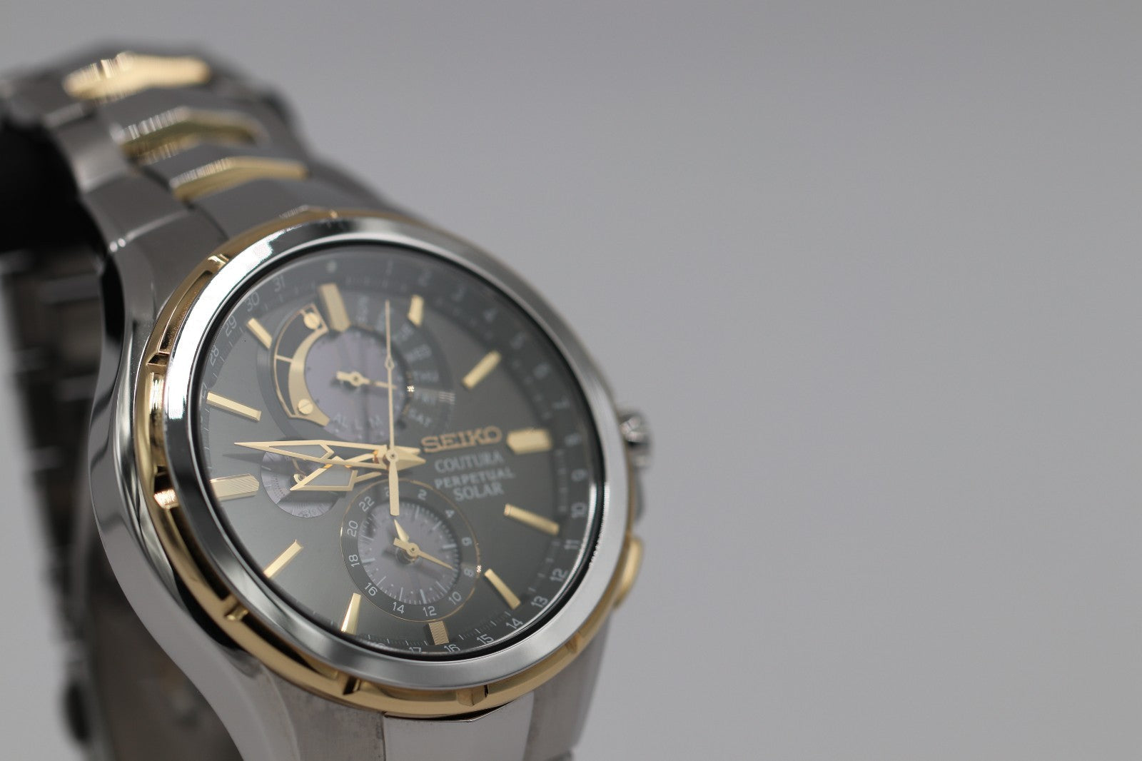 Men's Seiko Coutura Perpetual Chronograph Two Tone Watch SSC376