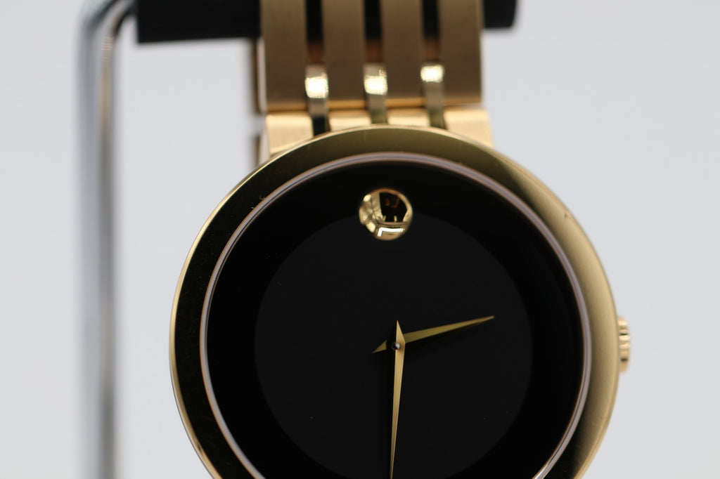 Movado Esperanza Museum 39mm Steel Black Dial Quartz Mens Watch 0607059