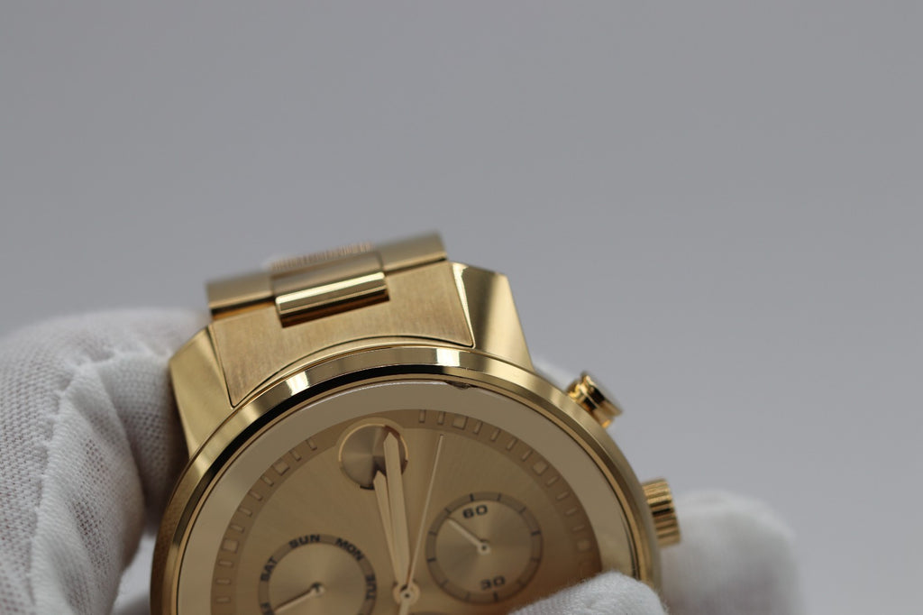 Movado Bold Gold Chronograph Dial Men's Watch 3600485