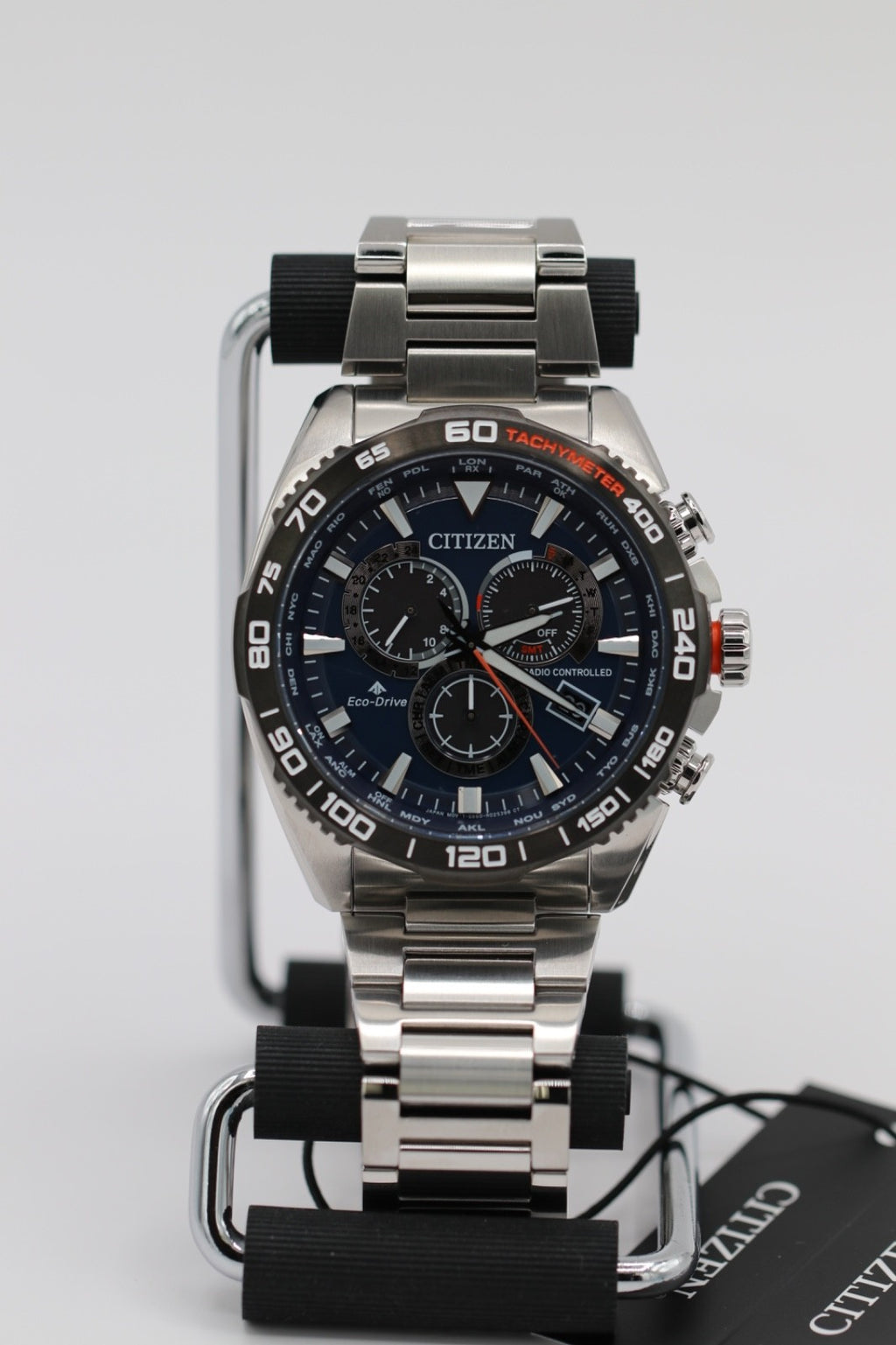 Citizen Eco-Drive CB5034-58L Men's 45mm Atomic S/Steel Chrono Watch