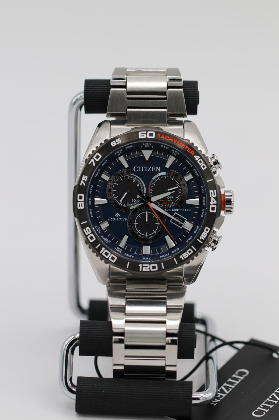 Citizen Eco-Drive CB5034-58L Men's 45mm Atomic S/Steel Chrono Watch