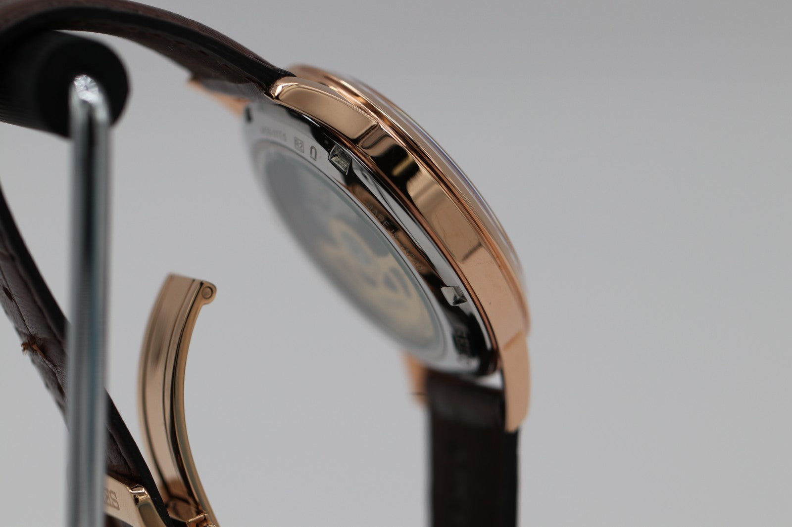 Seiko Men's Presage Automatic Rose Gold Stainless Steel Leather Watch SRPB46