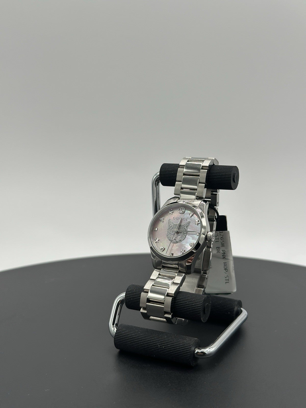 Gucci G-Timeless Women's Pink MOP Dial Stainless Steel Quartz Watch YA1265013