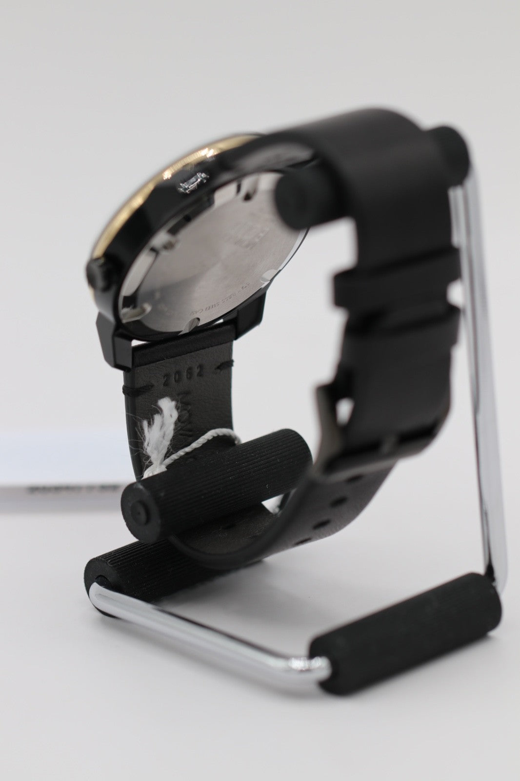 Movado Bold TR90 SWISS Quartz Black Dial Leather Strap Men's Watch 3601130