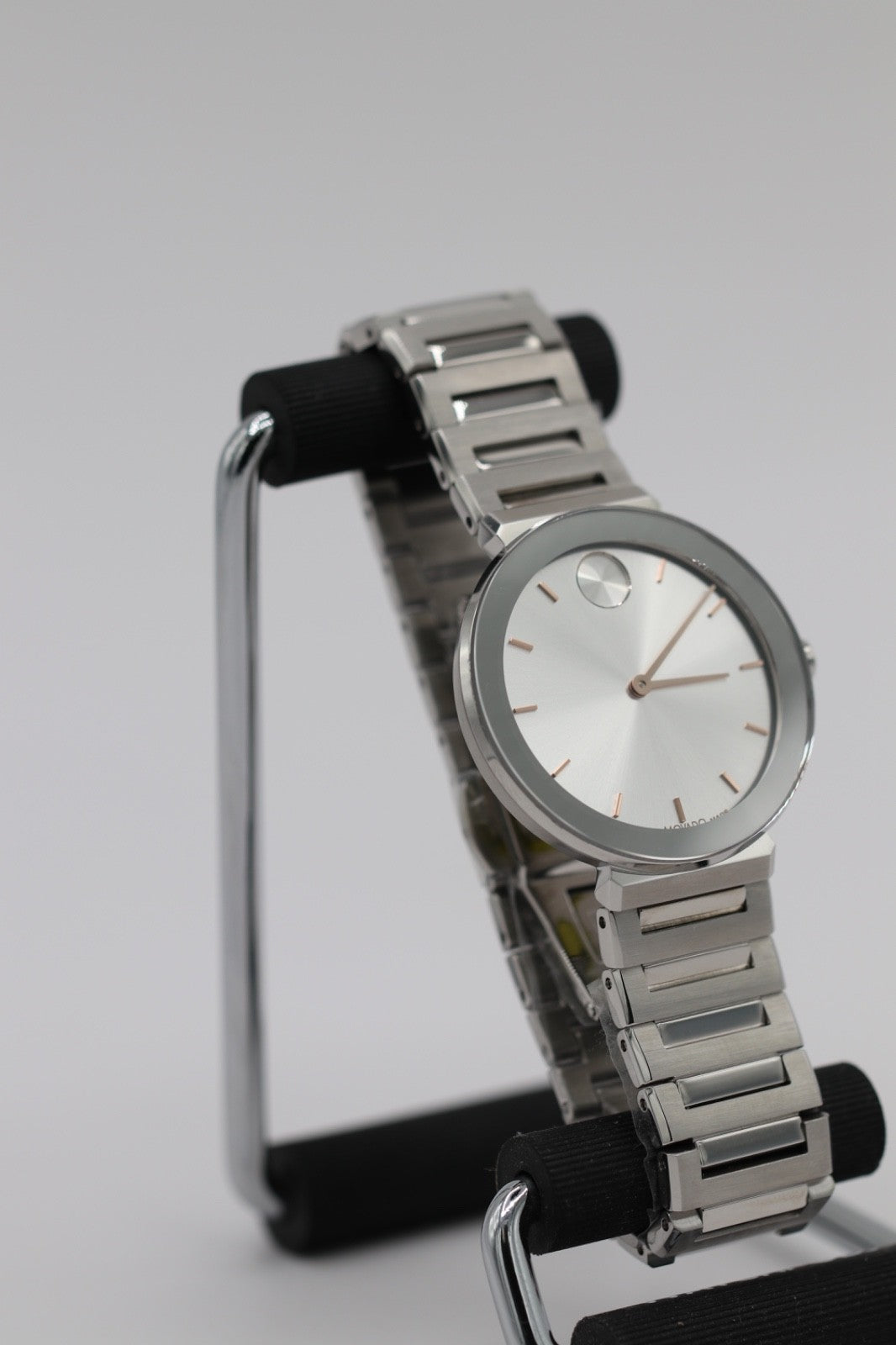NEW Movado BOLD Horizon 3601090 Silver Dial Stainless Steel 34MM Ladies Watch