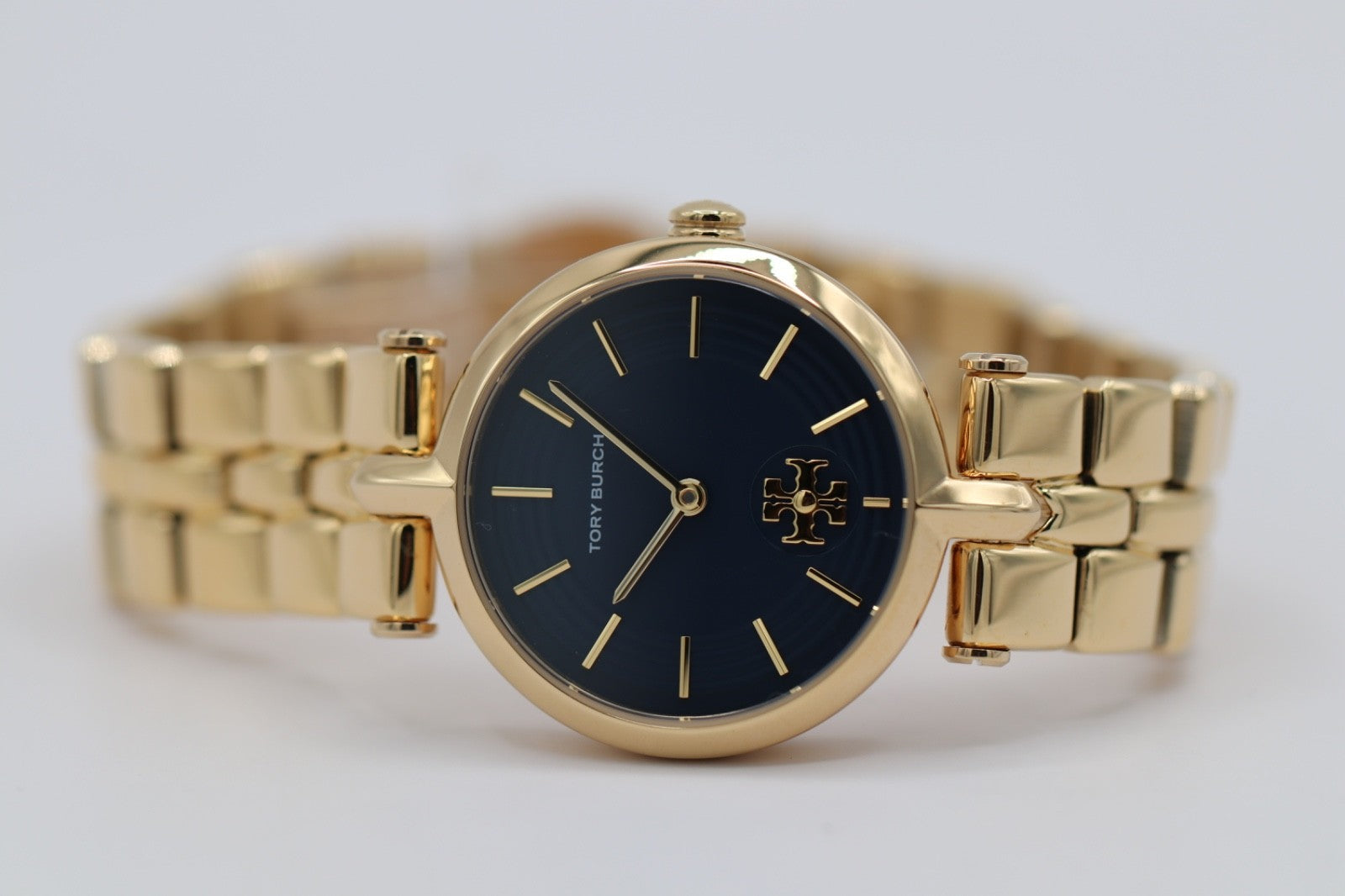 TORY BURCH KIRA BLUE TBW2043 GOLD TONE BRACELET LADIES WATCH 30MM BRAND NEW