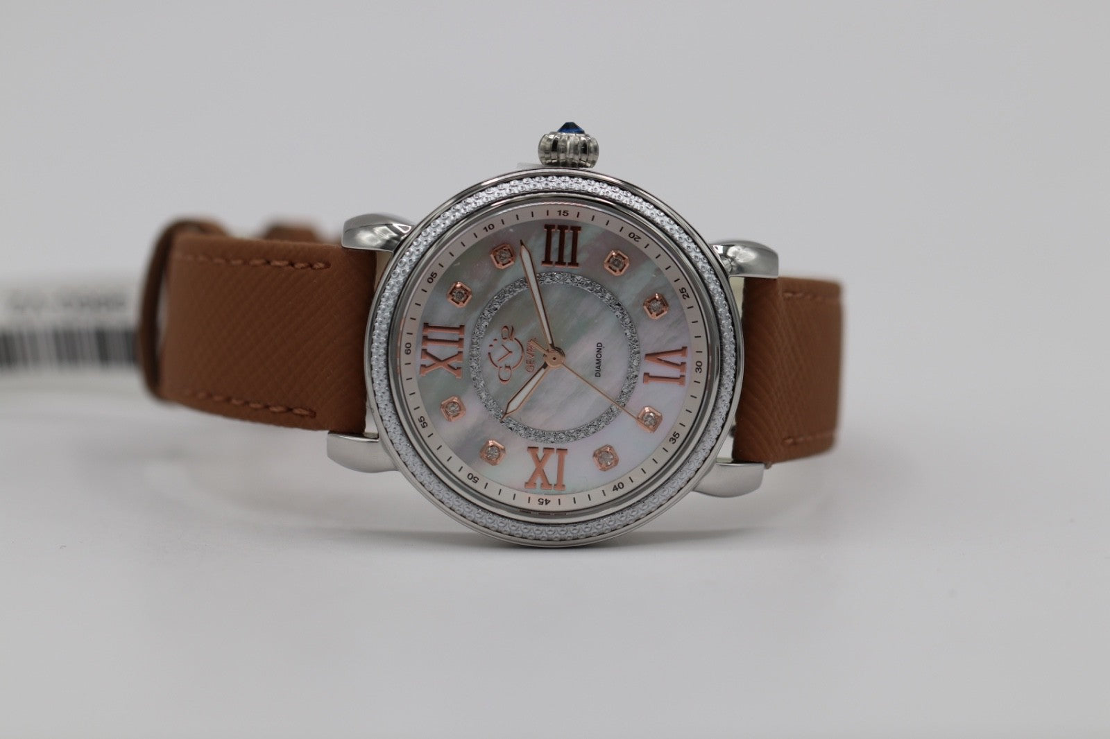 GV2 by Gevril Women's 9860-V2 Marsala Vegan MOP Dial Swiss Quartz Diamond Watch