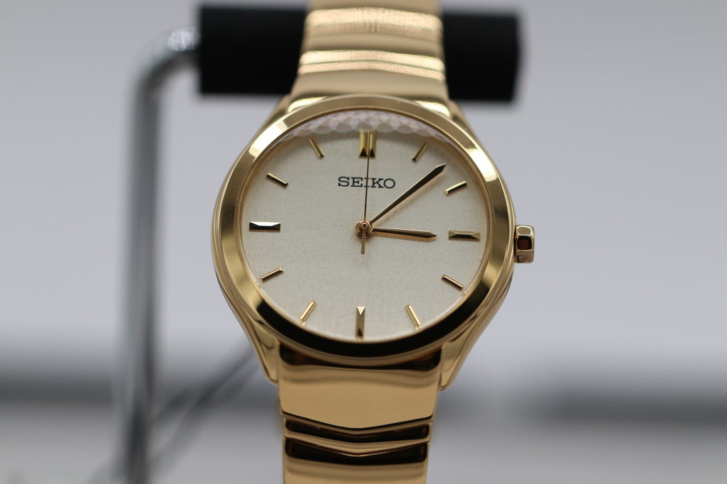 Seiko SUR552 Essentials 30 mm Stainless Steel Gold Finish Quartz Women's Watch