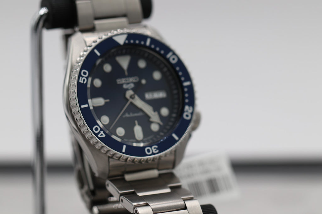 Seiko 5 Sports Steel Case and Bracelet Blue Sunray Dial Men's Watch SRPD51
