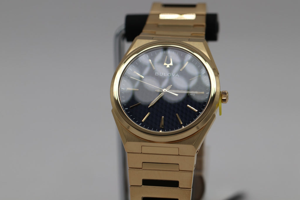Bulova - Gold Blue Dial Classic SS Men's Quartz Watch - 97B233 - MSRP $425