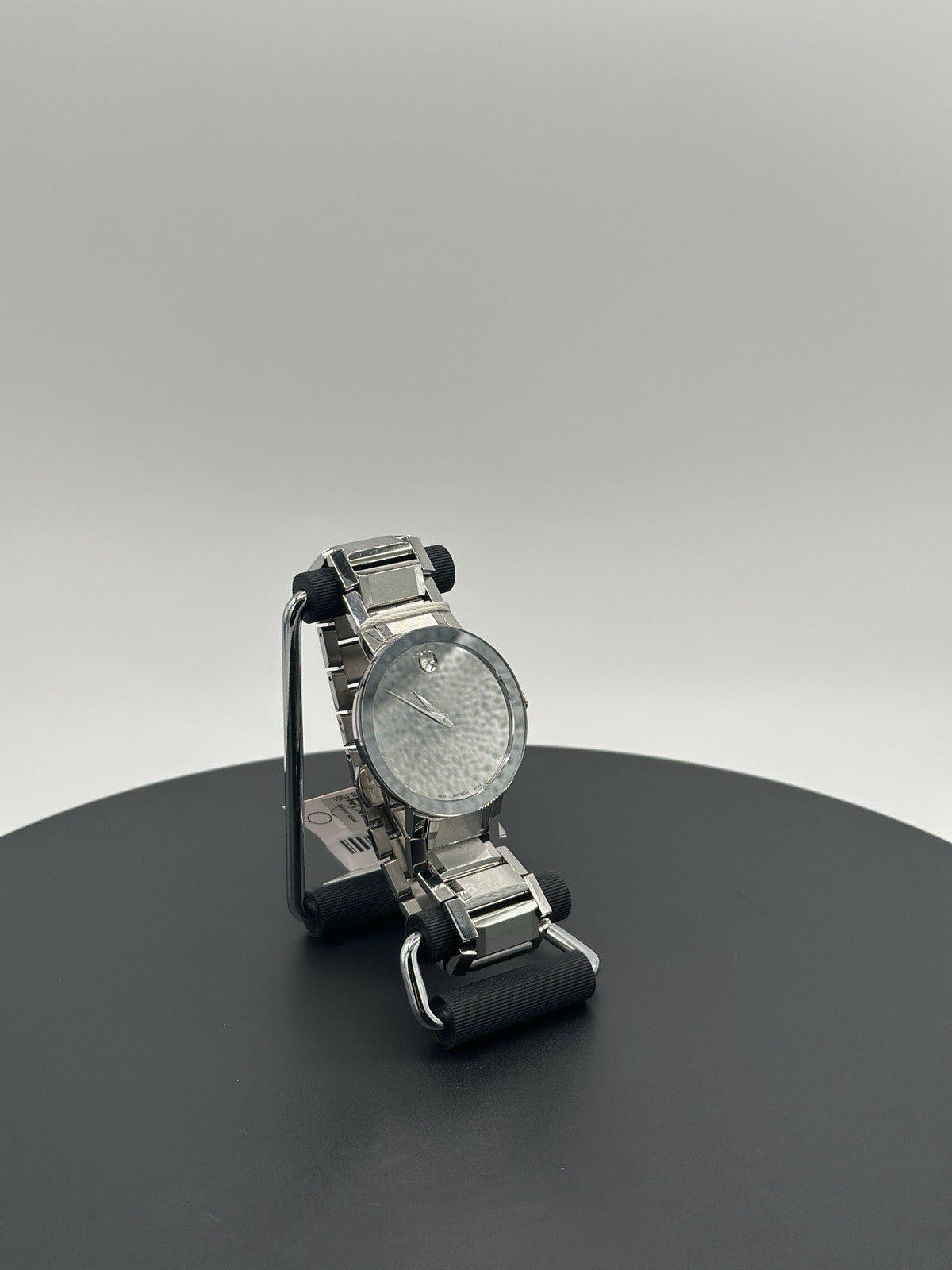 Movado Sapphire Silver Mirror Museum Dial Stainless Steel Men's Watch 0607178