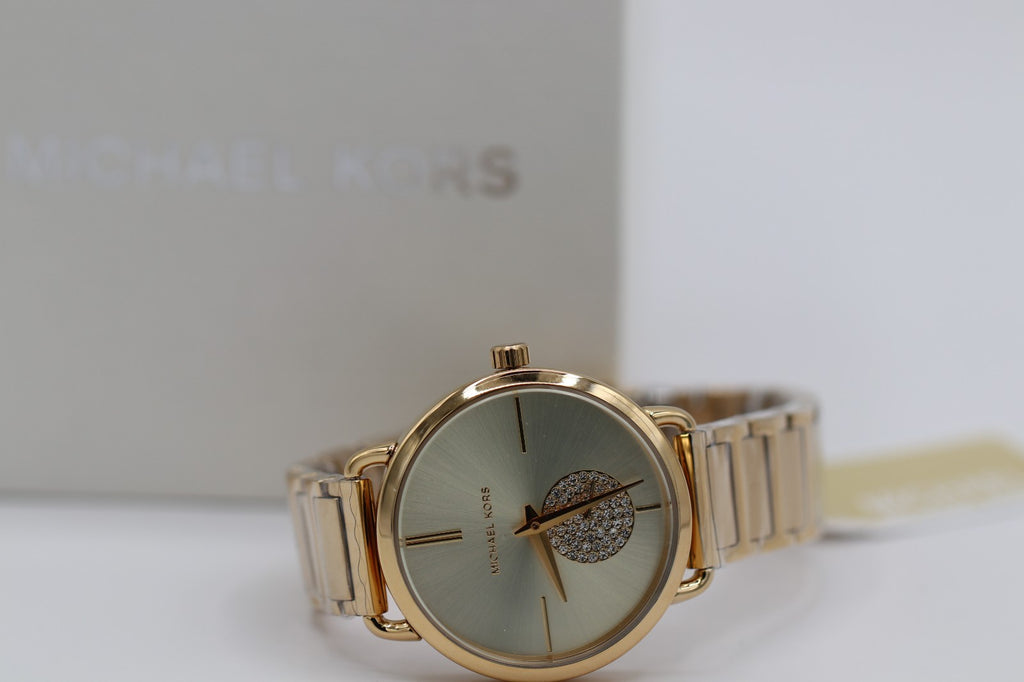 Womens Wristwatch MICHAEL KORS PORTIA MK3639 Stainless Steel Golden Swarovski