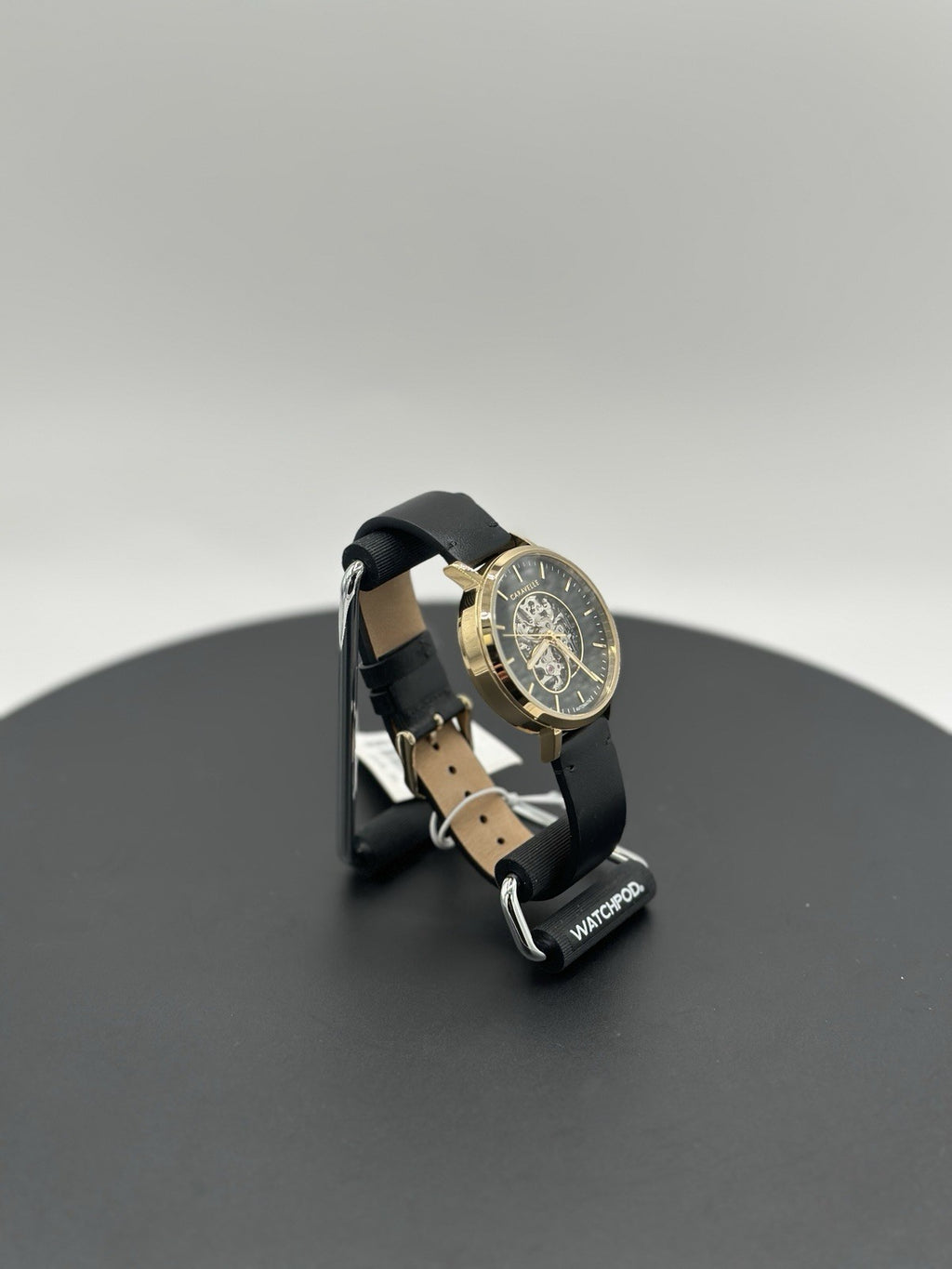 New Caravelle Men's Classic Black Dial Watch Genuine Leather Durable 44A121 $275