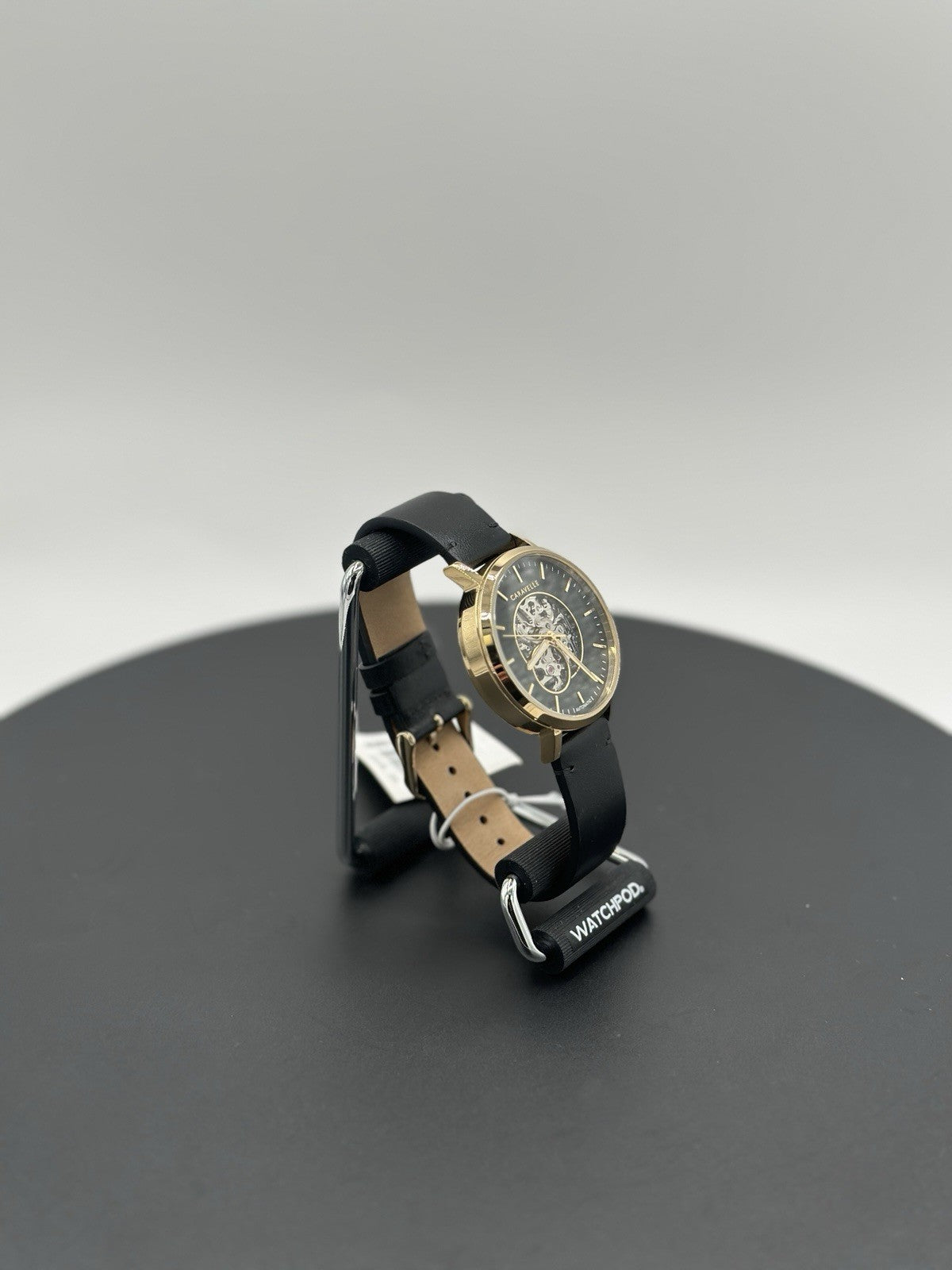 New Caravelle Men's Classic Black Dial Watch Genuine Leather Durable 44A121 $275