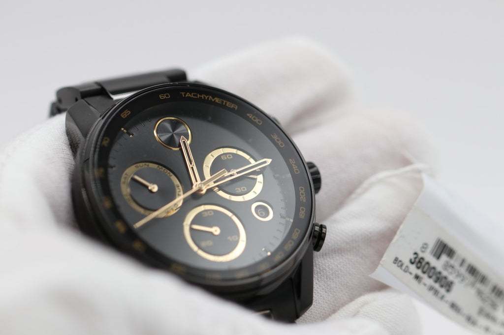 Movado BOLD Verso Chronograph Black Ion-Plated Bracelet Watch | 44mm | 3600906