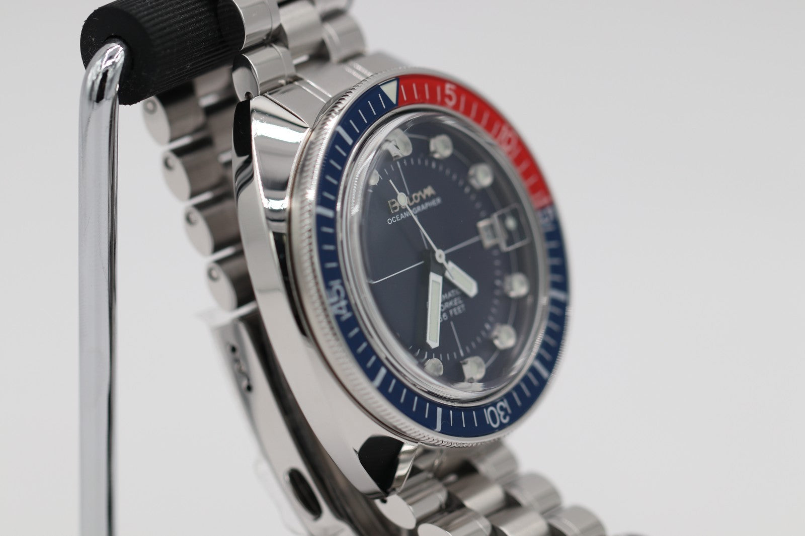 Bulova - Oceanographer, Blue Dial Stainless Men's Automatic Watch 96B477